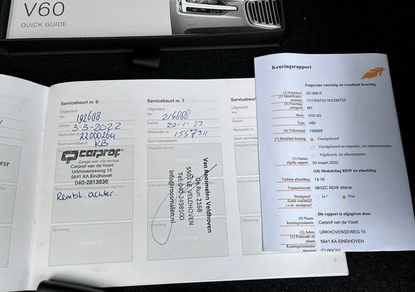 Volvo V60 cena 75900 przebieg: 233900, rok produkcji 2019 z Działdowo małe 466